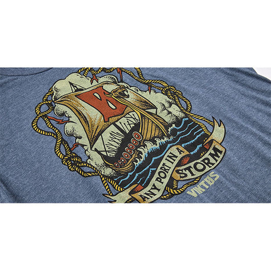 T-Shirt TEE ANY PORT, atlantic heather