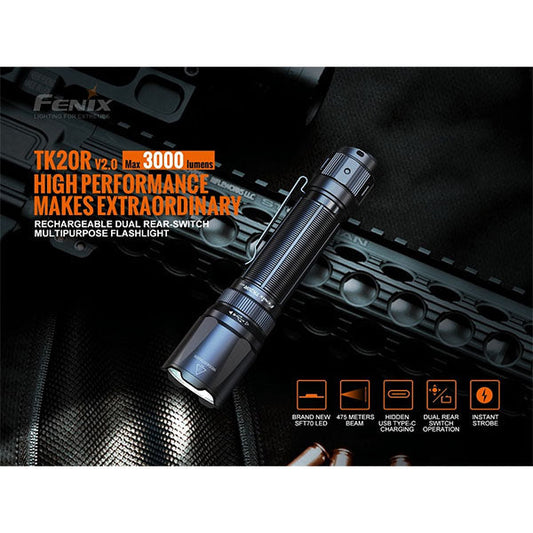 Taktische LED Taschenlampe TK20R V2.0, 3'000 Lumen, inkl. Akku