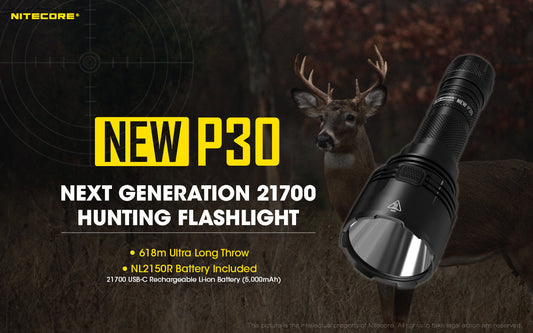 LED-Taschenlampe NEW P30, 1'000 Lumen, inkl. Akku