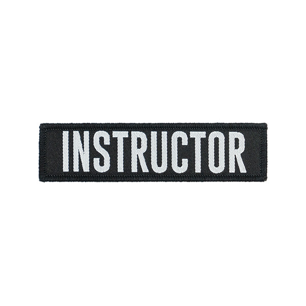 Klettabzeichen INSTRUCTOR, 25x100mm, weiss
