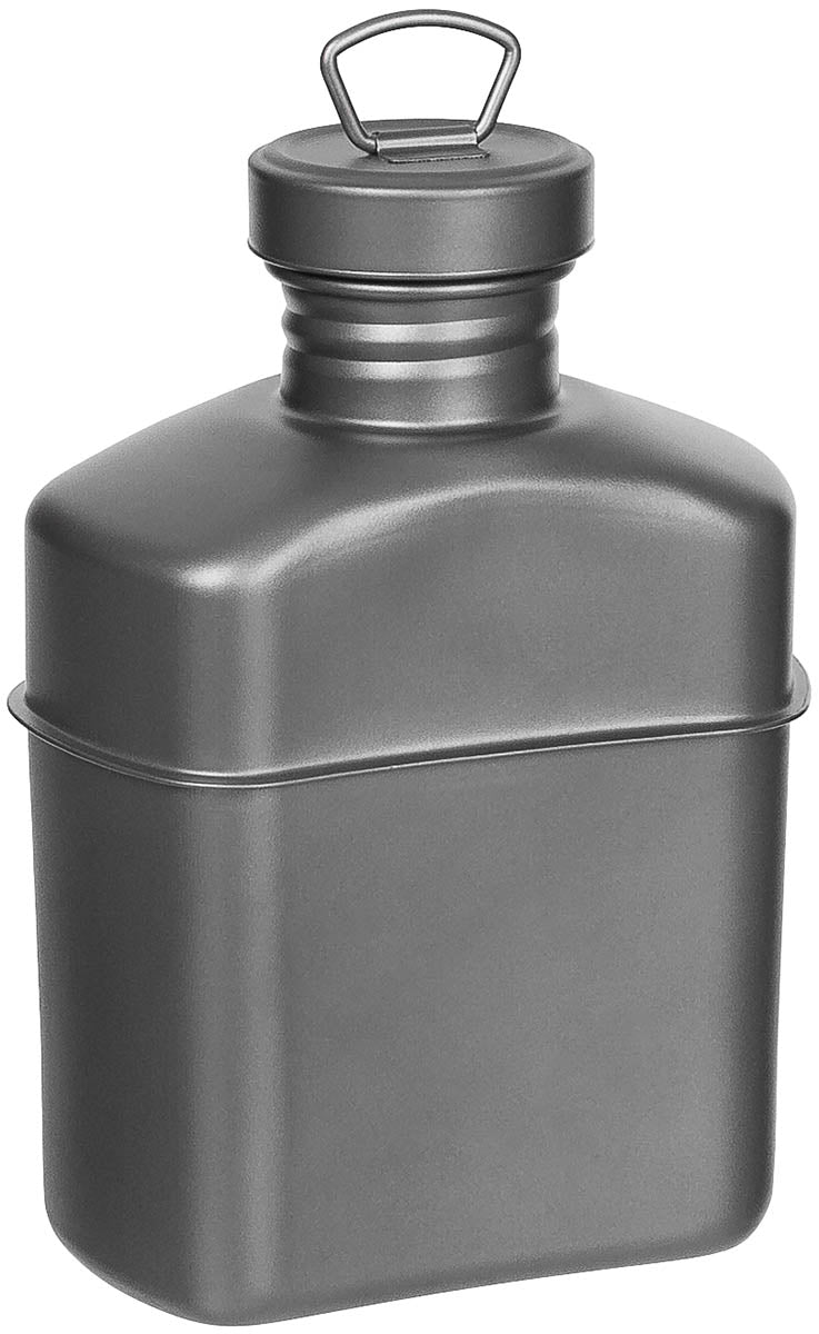 Trinkflasche, Titan, ca. 1 l, mit Tasche