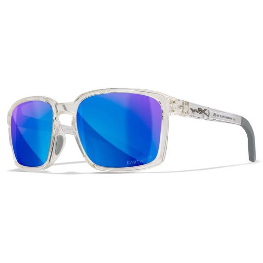 Sonnenbrille WX ALFA CAPTIVATE™, Gloss Clear Crystal, polarized Blue Mirror