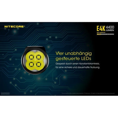 LED-TASCHENLAMPE E4K - 4'400 Lumen, inkl. Akku