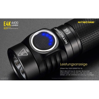 LED-TASCHENLAMPE E4K - 4'400 Lumen, inkl. Akku