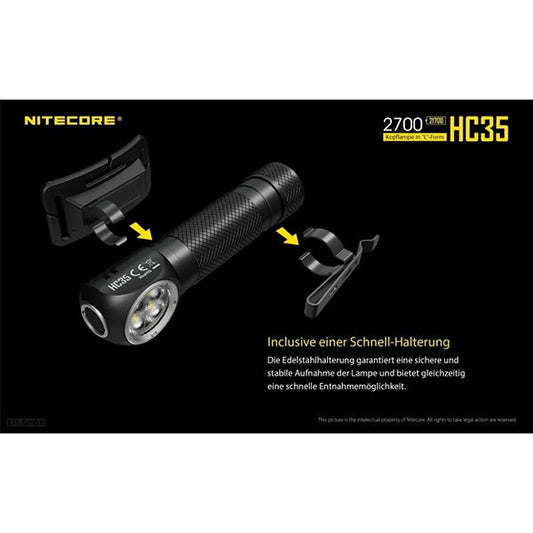 LED-STIRNLAMPE HC35 - 2'700 Lumen, inkl. Akku