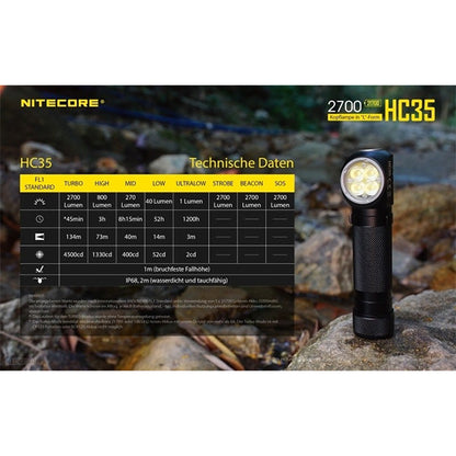 LED-STIRNLAMPE HC35 - 2'700 Lumen, inkl. Akku