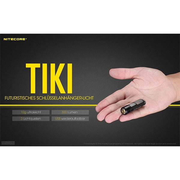 Mini-LED-TASCHENLAMPE TIKI - 300 Lumen, inkl. Akku