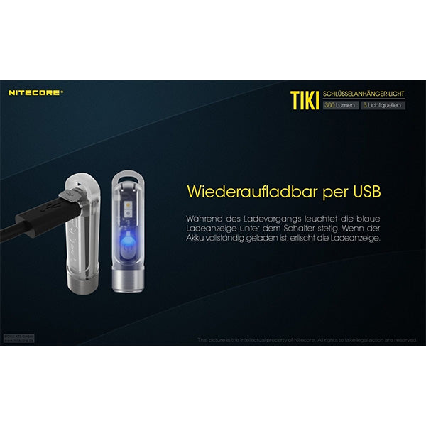 Mini-LED-TASCHENLAMPE TIKI - 300 Lumen, inkl. Akku
