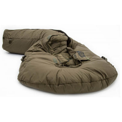 Kunstfaserschlafsack SURVIVAL ONE, Grösse L bis Körpergrosse 200cm Reissverschluss Mitte, Olive