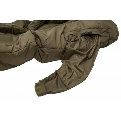 Kunstfaserschlafsack SURVIVAL ONE, Grösse L bis Körpergrosse 200cm Reissverschluss Mitte, Olive