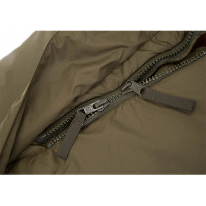 Kunstfaserschlafsack SURVIVAL ONE, Grösse L bis Körpergrosse 200cm Reissverschluss Mitte, Olive
