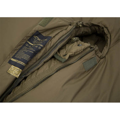 Kunstfaserschlafsack SURVIVAL ONE, Grösse L bis Körpergrosse 200cm Reissverschluss Mitte, Olive