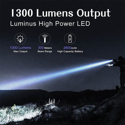 LED Taschenlampe XT11R, 1'300 Lumen (inkl. Akku)