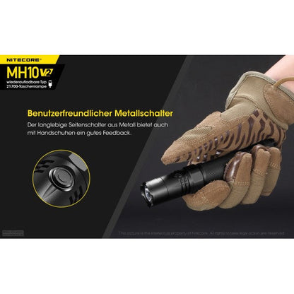 LED-Taschenlampe MH10 V2, 1'200 Lumen, inkl. USB-C Ladekabel & Akku