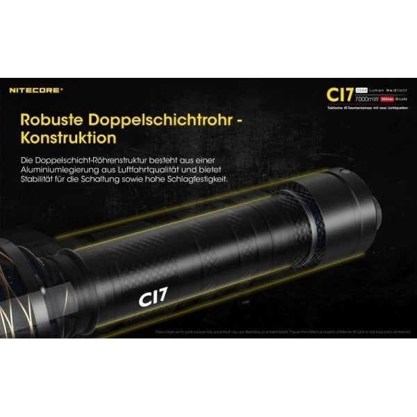 Taktische LED-Taschenlampe CI7, 2'500 Lumen, inkl. Akku