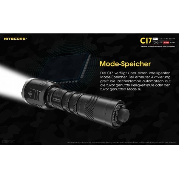 Taktische LED-Taschenlampe CI7, 2'500 Lumen, inkl. Akku