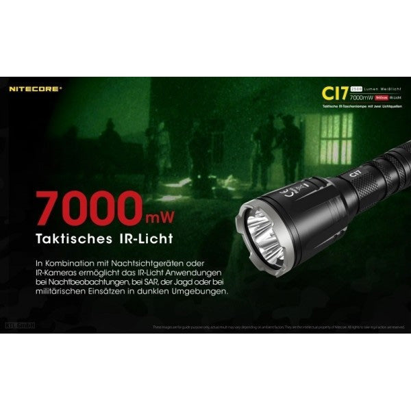 Taktische LED-Taschenlampe CI7, 2'500 Lumen, inkl. Akku