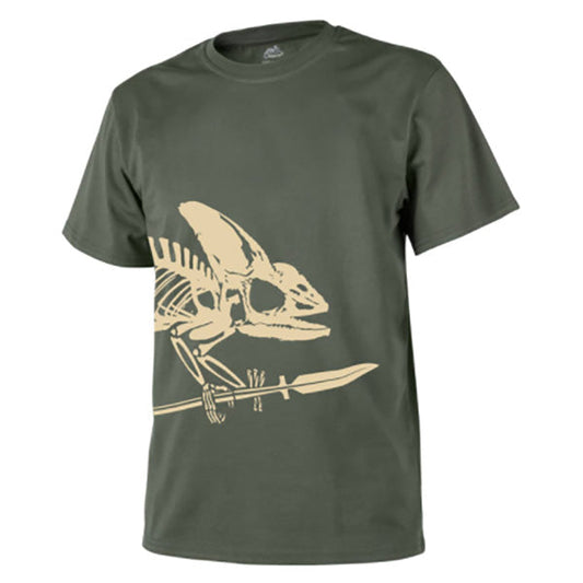T-SHIRT, FULL BODY SKELETON, Olive Green