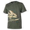 T-SHIRT, FULL BODY SKELETON, Olive Green