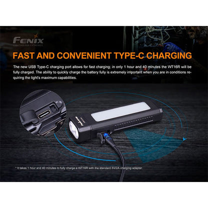 Multifunktionale LED-Taschenlampe WT16R, 300 Lumen, inkl. Akku