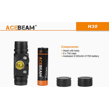 Stirnlampe H30 R+G, 4'000 Lumen, 6'500 Kelvin (inkl. Akku)