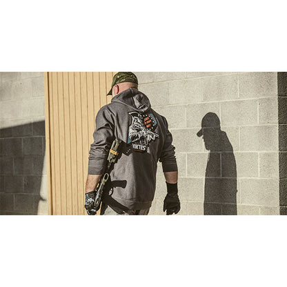 Hoodie GUNVENT STICKUP, dark grey heather