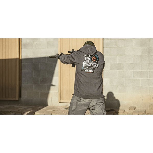 Hoodie GUNVENT STICKUP, dark grey heather