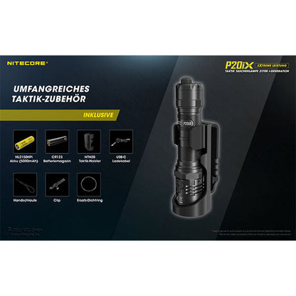 Taktische LED-Taschenlampe P20iX, 4'000 Lumen, inkl. Akku