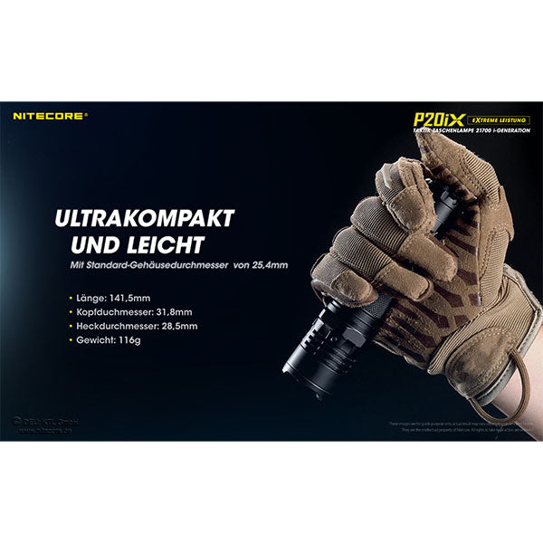 Taktische LED-Taschenlampe P20iX, 4'000 Lumen, inkl. Akku