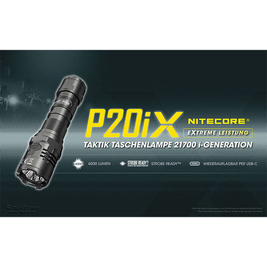 Taktische LED-Taschenlampe P20iX, 4'000 Lumen, inkl. Akku