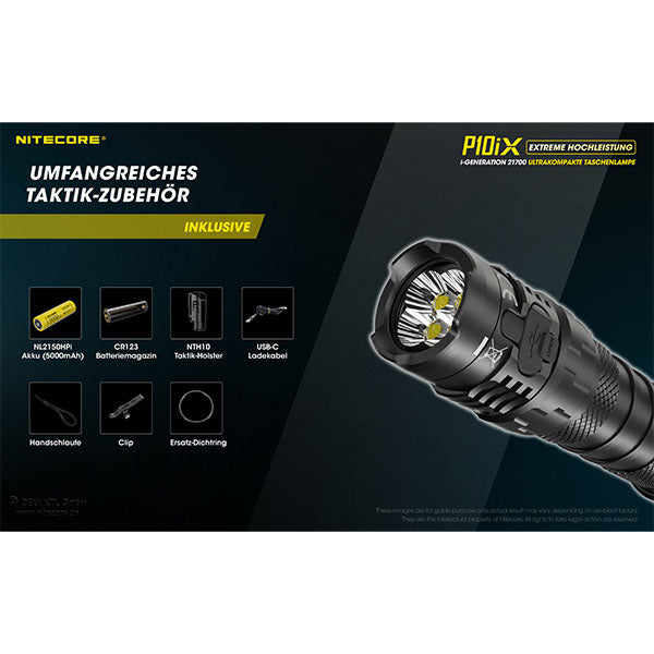 Taktische LED-Taschenlampe P10iX, 4'000 Lumen, inkl. Akku