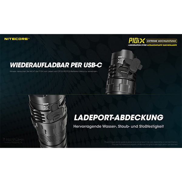 Taktische LED-Taschenlampe P10iX, 4'000 Lumen, inkl. Akku