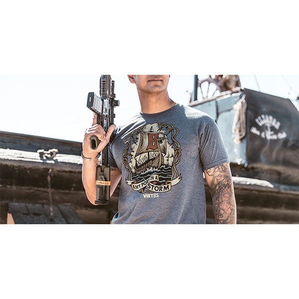 T-Shirt TEE ANY PORT, atlantic heather