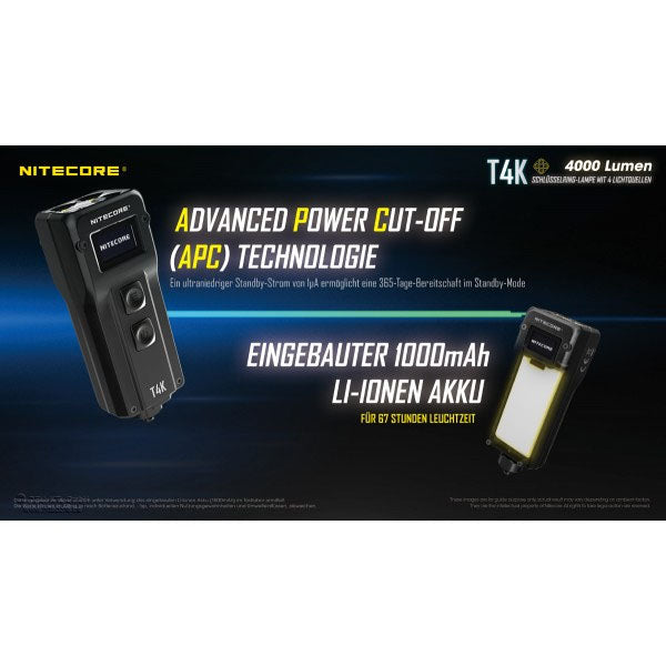 LED-TASCHENLAMPE T4K - 4'000 Lumen (inkl. Akku)