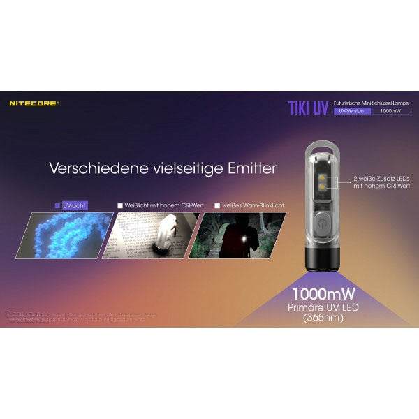 LED-TASCHENLAMPE TIKI UV, 1'000mW (inkl. Akku)