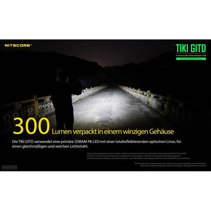 LED-TASCHENLAMPE TIKI GITD grün, 300 Lumen (inkl. Akku)
