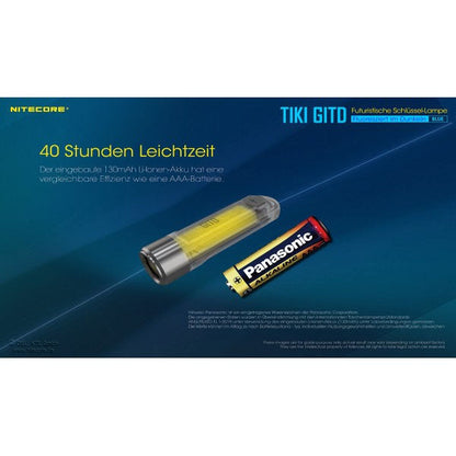 LED-TASCHENLAMPE TIKI GITD blau, 300 Lumen (inkl. Akku)