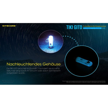 LED-TASCHENLAMPE TIKI GITD blau, 300 Lumen (inkl. Akku)