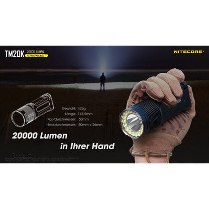 Taktische LED-Taschenlampe TM20K, 20'000 Lumen, inkl. Akkus