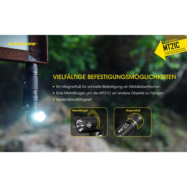 LED-TASCHENLAMPE MT21C - 1'000 Lumen (ohne Akku)