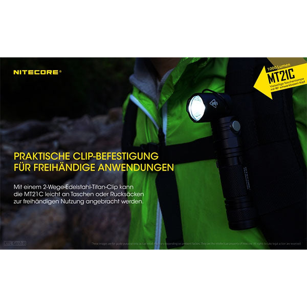 LED-TASCHENLAMPE MT21C - 1'000 Lumen (ohne Akku)