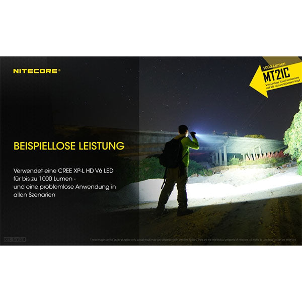 LED-TASCHENLAMPE MT21C - 1'000 Lumen (ohne Akku)