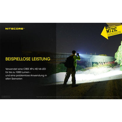 LED-TASCHENLAMPE MT21C - 1'000 Lumen (ohne Akku)