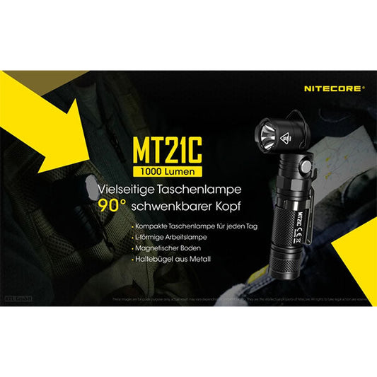 LED-TASCHENLAMPE MT21C - 1'000 Lumen (ohne Akku)