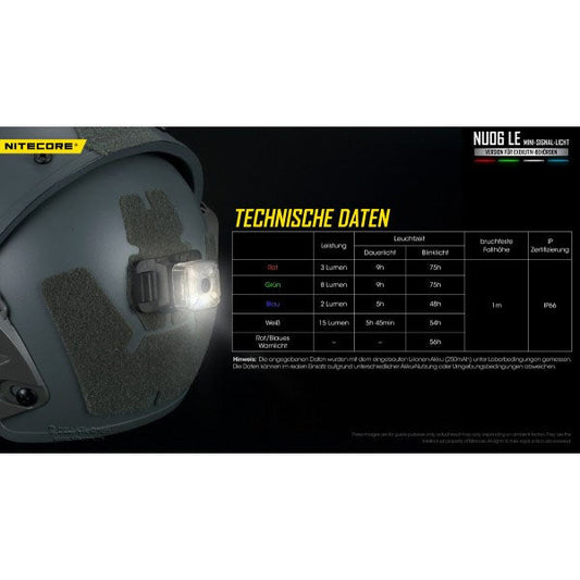 LED-SIGNALLAMPE NU06LE - 15 Lumen (inkl. Akku)