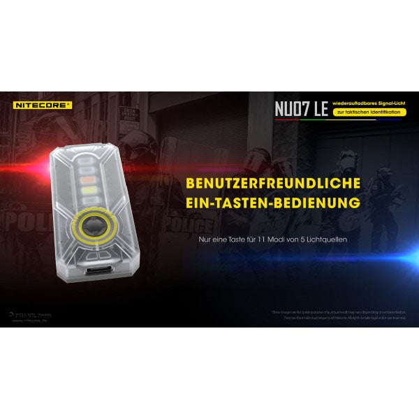 Taktische LED-SIGNALLAMPE NU07LE - 15 Lumen (inkl. Akku)