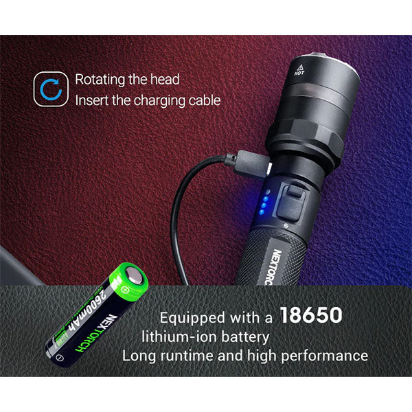 Taktische LED-Taschenlampe P83, 2'100 Lumen (inkl. Akku)