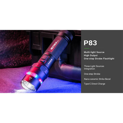 Taktische LED-Taschenlampe P83, 2'100 Lumen (inkl. Akku)