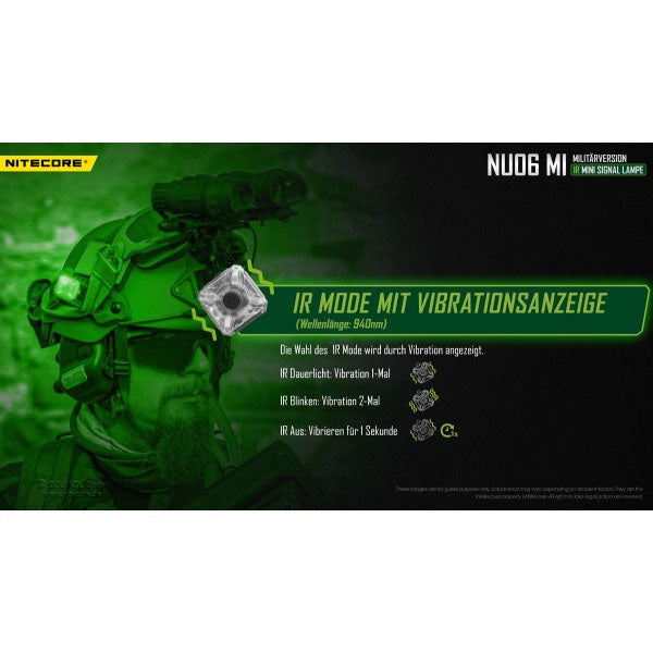 Taktische IR Mini-LED-TASCHENLAMPE NU06MI, inkl. Akku