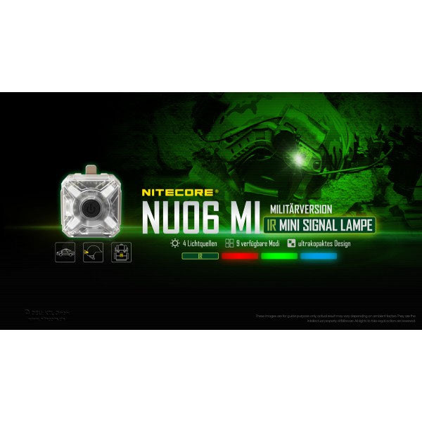 Taktische IR Mini-LED-TASCHENLAMPE NU06MI, inkl. Akku